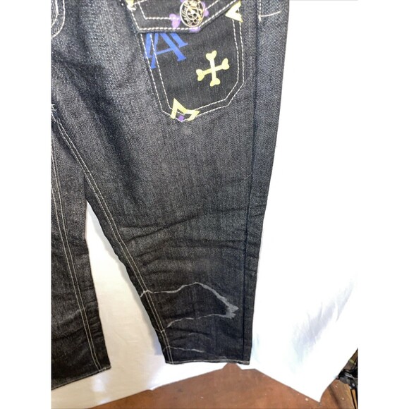 Ruthless Art Men’s Embellished Jeans Size 29x30 Black Streetwear Grunge City - Picture 7 of 12